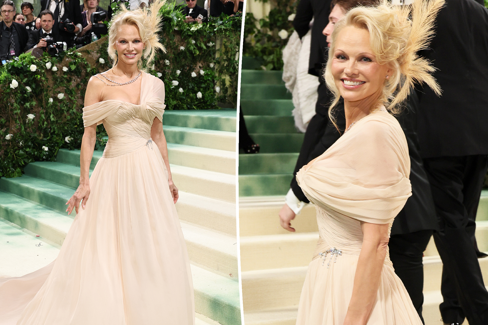 Pamela Anderson Stuns in Old Hollywood Glamour at the 2024 Met Gala