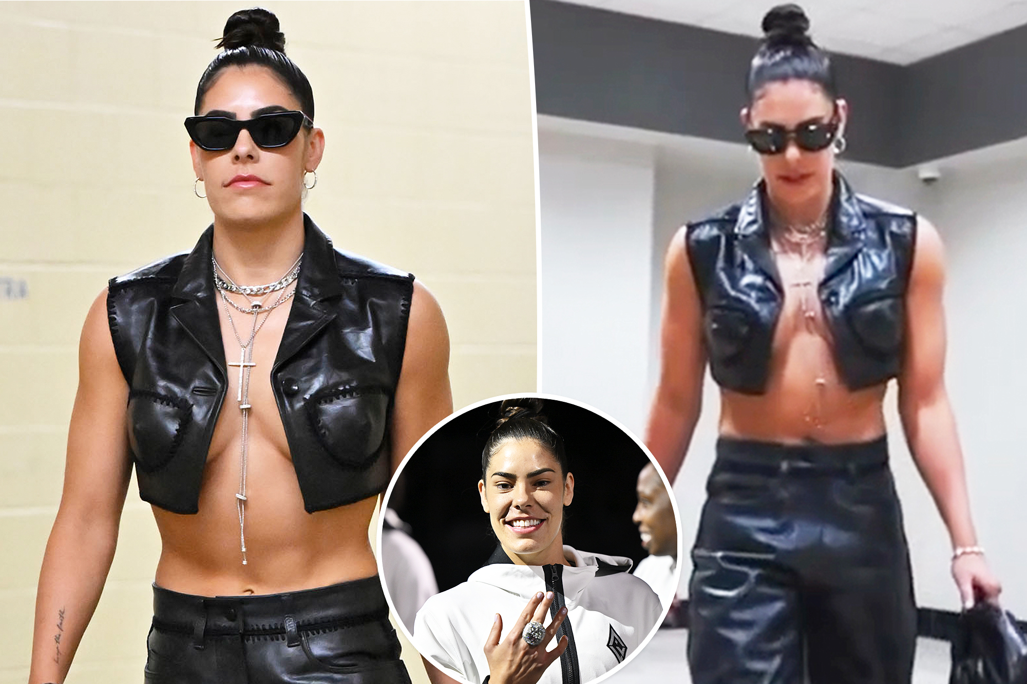 WNBA Star Kelsey Plum Stuns in Leather Outfit Amid Divorce Drama