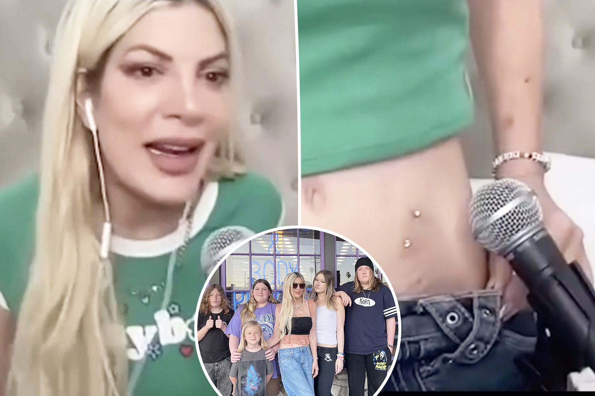 Tori Spelling's Unique Mother's Day Gift: Multiple Stomach Piercings