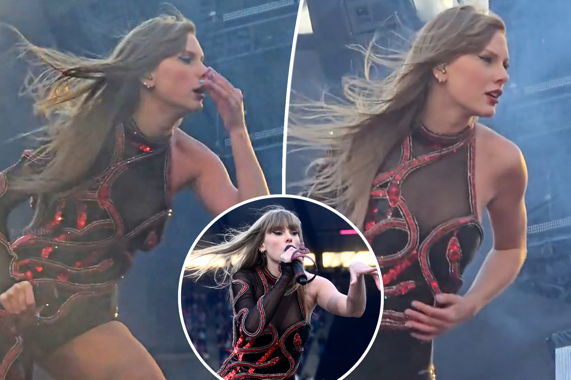 Frozen in Scotland: Taylor Swift Wipes Snot on Her Costume During Cold Concert!