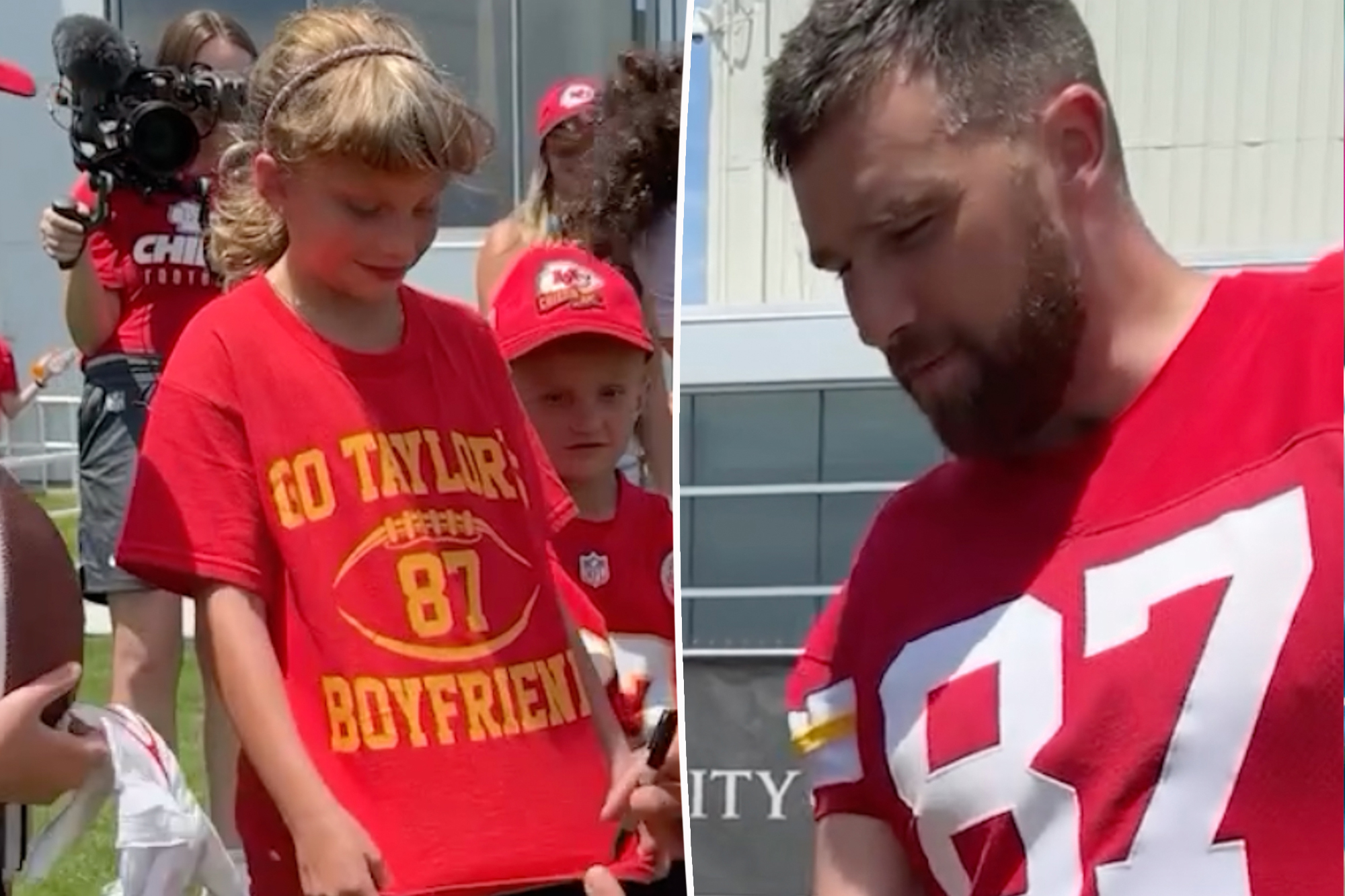 Travis Kelce's Heartwarming Connection with Young Chiefs Fan in Taylor's Boyfriend Shirt