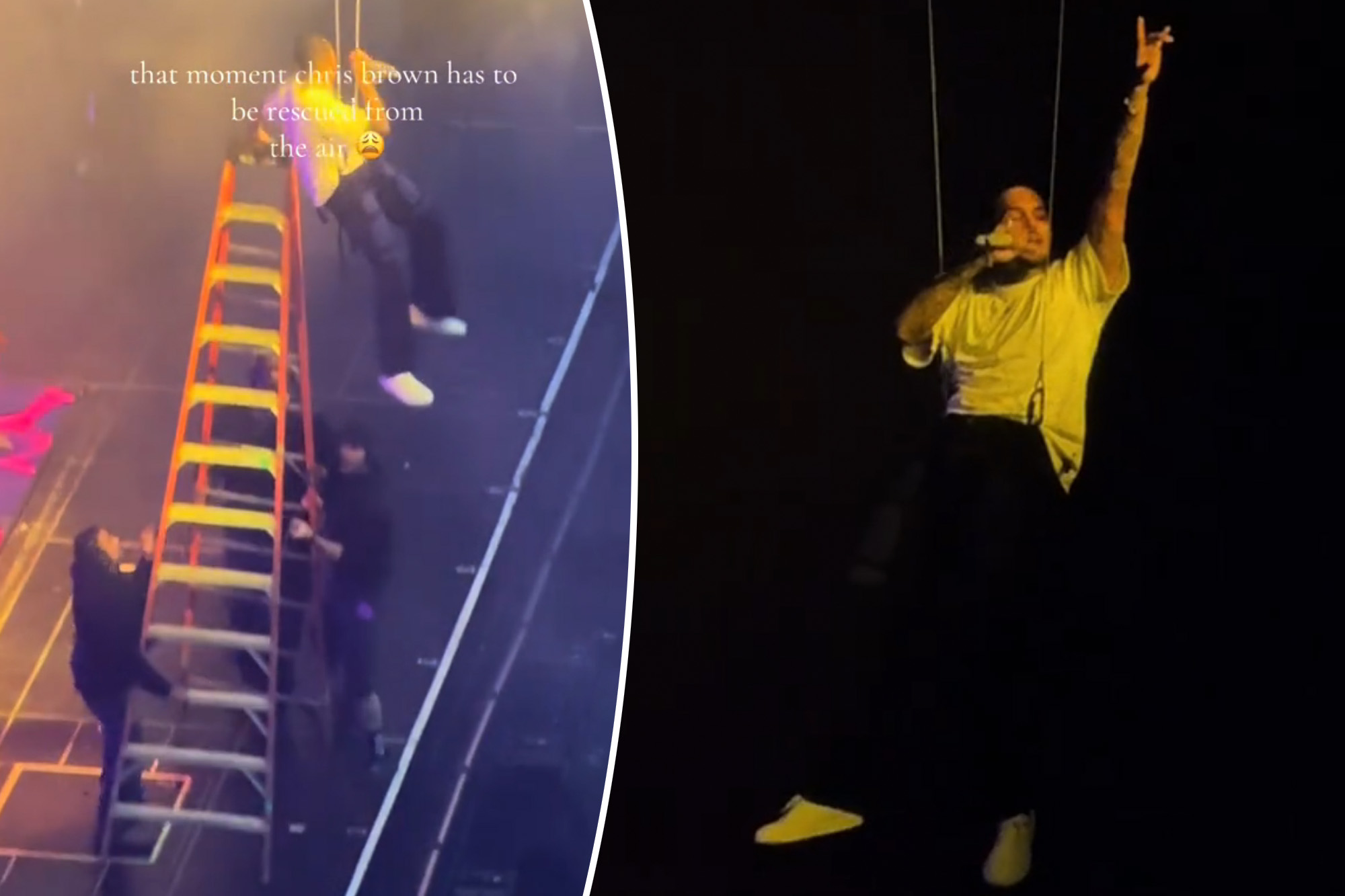Chris Brown's Epic Concert Mishap: Hanging Midair Drama Unfolds!