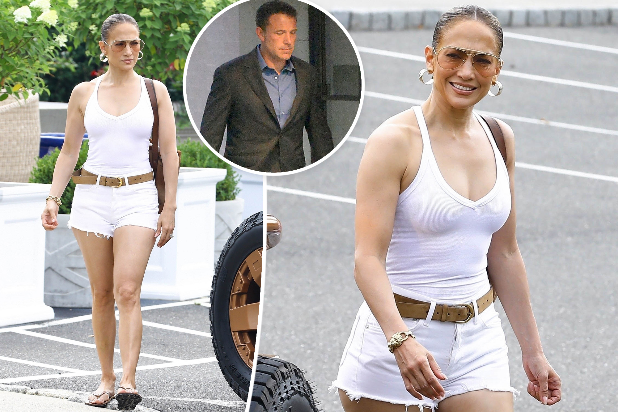 Jennifer Lopez Stuns in White-Hot Hamptons Outing While Ben Affleck Holds Down LA