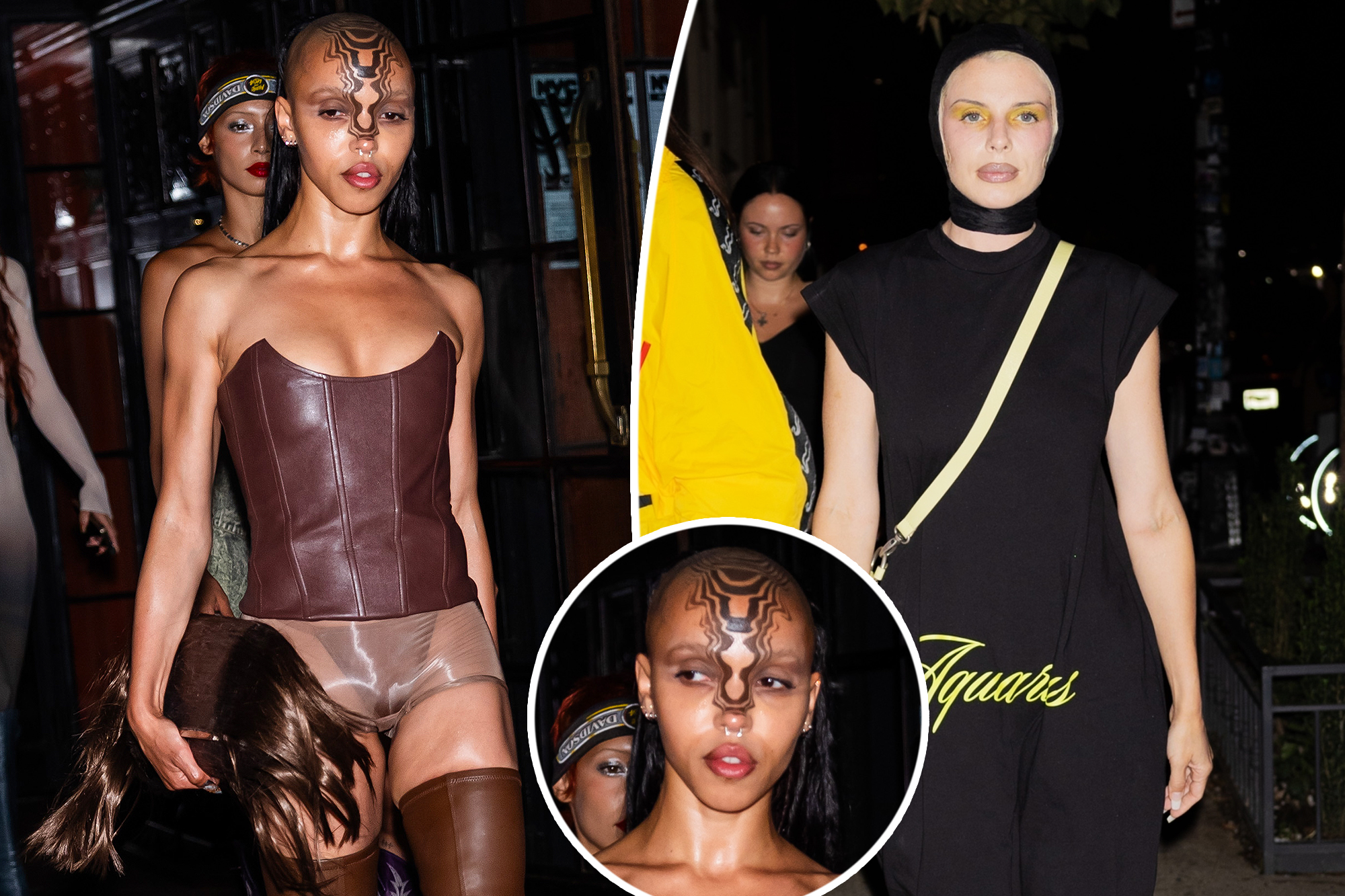 FKA Twigs Rocks Faux Face Tattoo and Hair Handbag: A Bold Fashion Statement