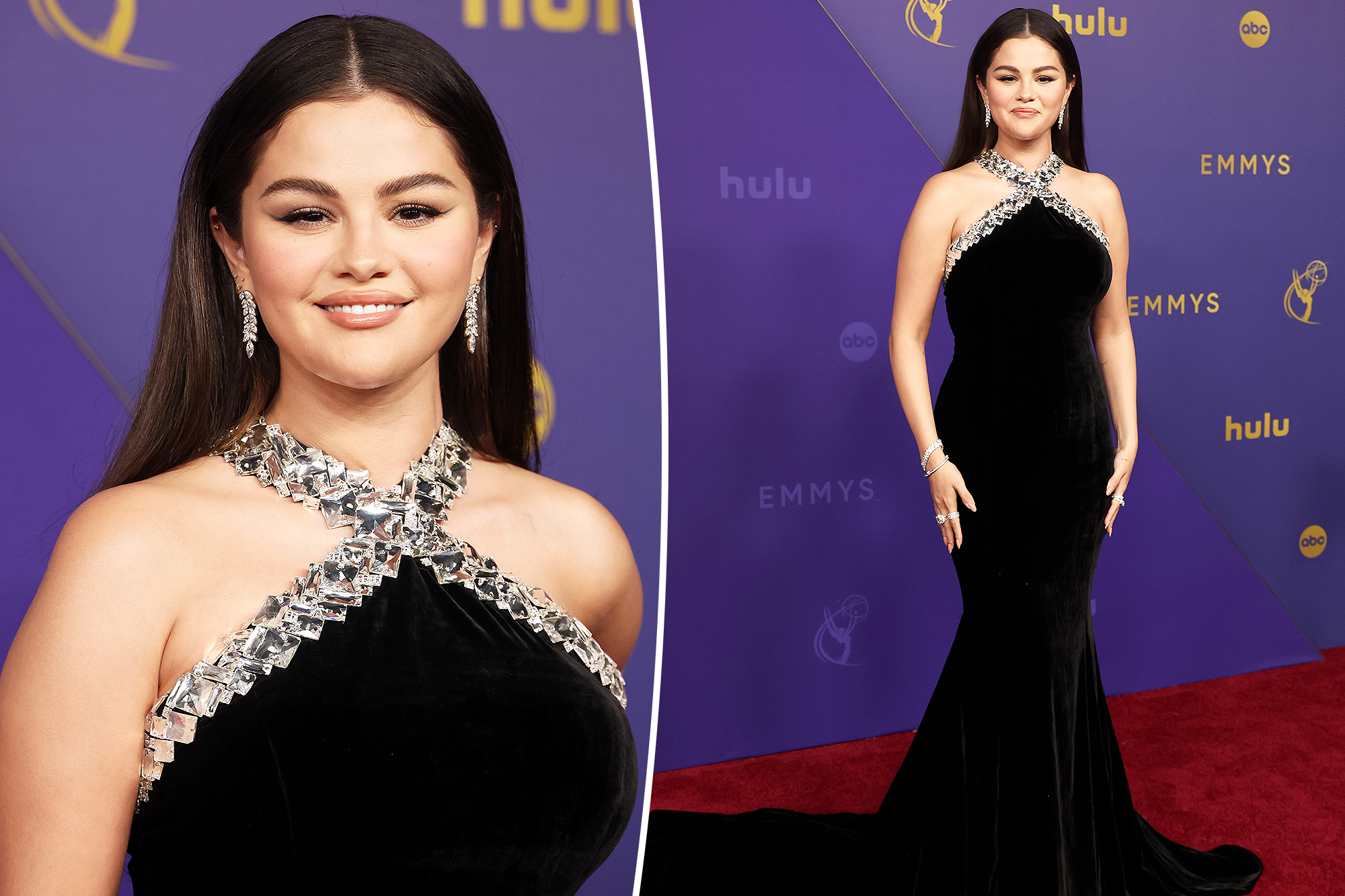 Selena Gomez Stuns in Black Velvet at Emmys 2024