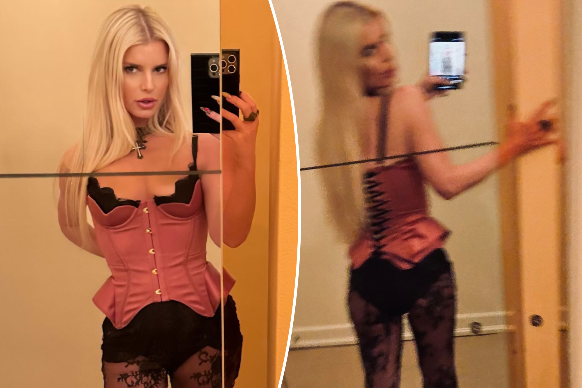 Jessica Simpson Stuns in Daring Corset and Lace Ensemble: A Look at Her Confidence Boost